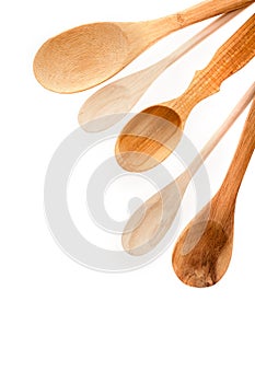 Different kinds of wooden kitchen utensils