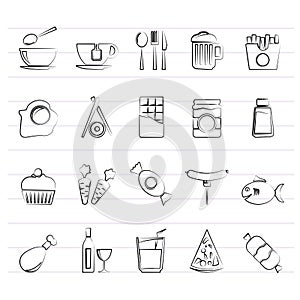 Different king of food and drinks icons 1