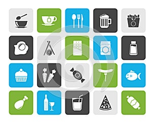 Different king of food and drinks icons 1