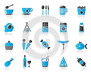 Different king of food and drinks icons 1