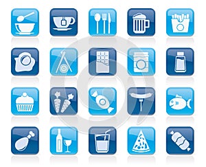 Different king of food and drinks icons 1