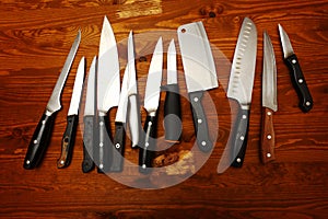 different kitchen knifes