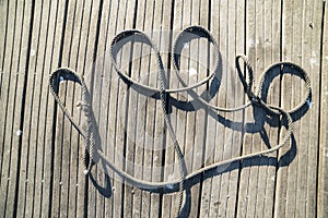 Different knots and ropes on the pier