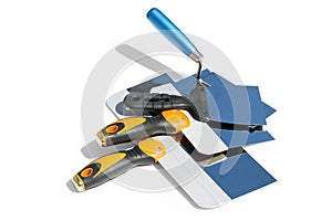 Different lengths putty knife for facade