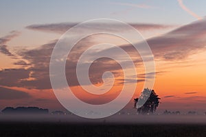 Different lights during sunset