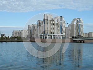 Different modern buildings in Astana