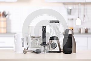 Different modern kitchen appliances