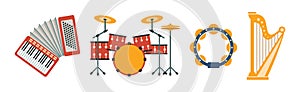 Different Musical Instrument for Live Concert Vector Set