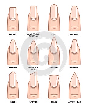 Different nail shapes - Fingernails fashion Trends