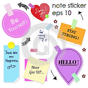 Different Note Stickers Set