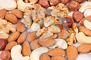 Different nuts and almonds as source vitamins and minerals