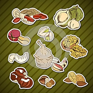 Different nuts, Set of stickers