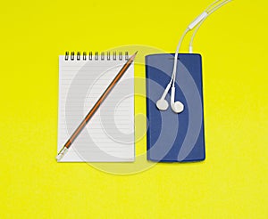 Different objects on yellow background.