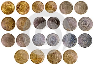 Different old yugoslavian coins