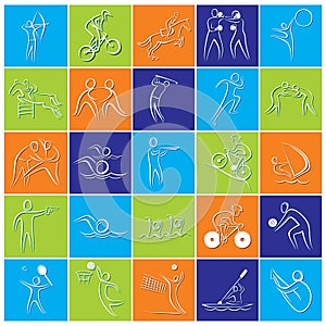 Different Olympics game icon or symbol design