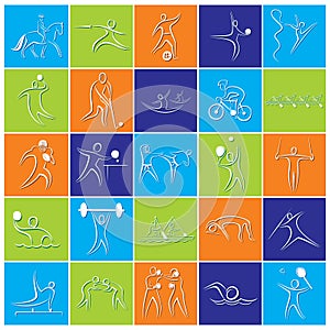 Different Olympics game icon or symbol design