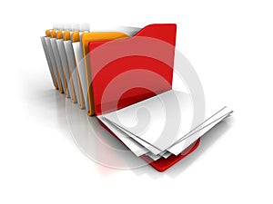 Different Opened Office Document Paper Folder