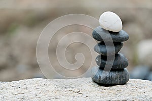 The different always outstanding and put on top, zen stone, balance, rock, peaceful concept