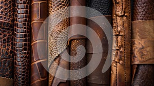 Different patterns on close-up leathers