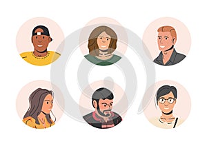 Different People Avatars. Set of User Portraits