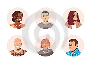 Different People Avatars. Set of User Portraits
