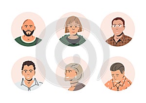 Different People Avatars. Set of User Portraits