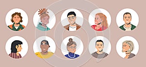 Different People Avatars. Set of User Portraits