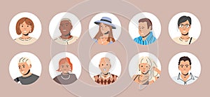 Different People Avatars. Set of User Portraits