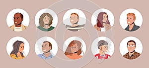 Different People Avatars. Set of User Portraits