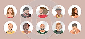 Different People Avatars. Set of User Portraits