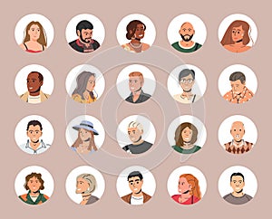 Different People Avatars. Set of User Portraits