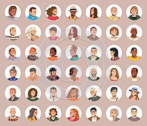 Different People Avatars. Set of User Portraits