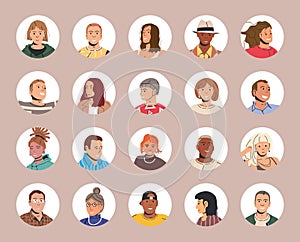 Different People Avatars. Set of User Portraits