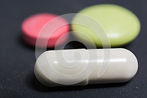 Different pills on the table