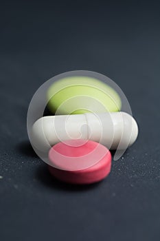 Different pills on the table