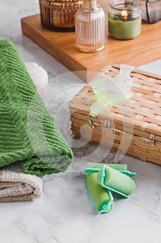 Beauty bath hair accessories and towels
