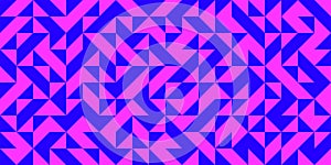 Different pointed triangular and trapezoidal shapes mix multidirectional pattern background, combine vibrant purple and blue color