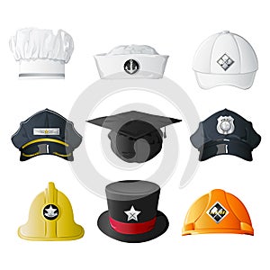 Different Profession Hats