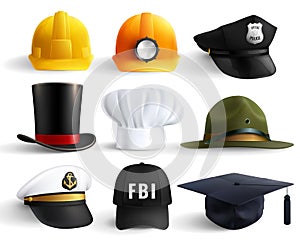 Different Professions Hats Set