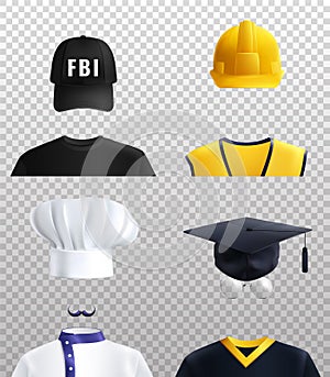 Different Professions Hats Set