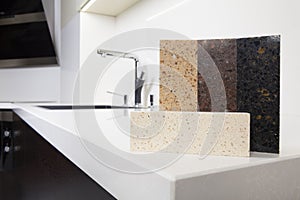 Different Quartz Kitchen Counter Top Samples photo