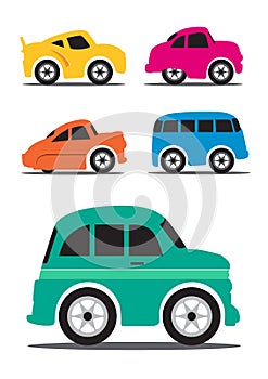 Different Retro / Vintage Car Cartoon - Vector