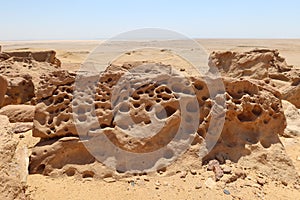 Different rock formations in the beautiful desert of Fayoum