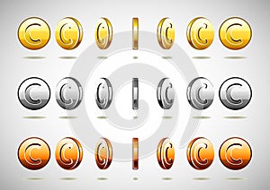 Different rotational coins photo