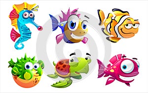 Different sea creatures