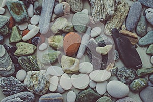 Different sea pebble background