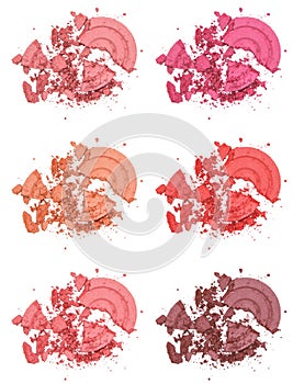 Different shades of powder blush