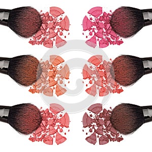 Different shades of powder blush