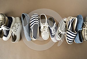 Different shoes on the background