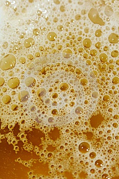 Different size of water bubbles close up modern yellow background high quality prints